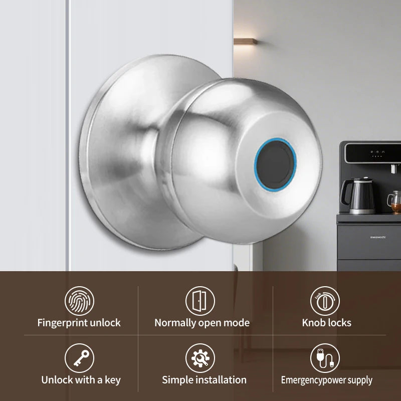 with Tuya Biometric Fingerprint Smart Door Lock Electronic Lock Keyless Security Door Entry Home House Apartment Indoor