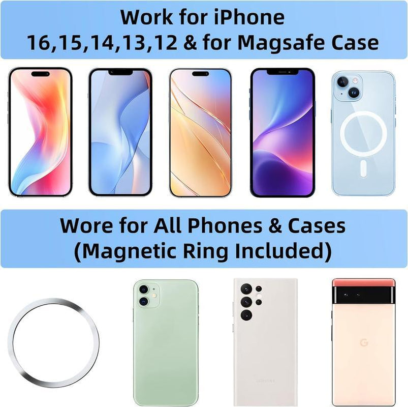 Adjustable Vacuum Magnetic Phone Holdersuction Cup Phone Mount for Magsafe, Portablecell Phone Holder for Car,Makeup/Gym/Mirror, Fitfor All Iphone Iphone 11 and above Fathersdaygift