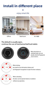 with Tuya Biometric Fingerprint Smart Door Lock Electronic Lock Keyless Security Door Entry Home House Apartment Indoor