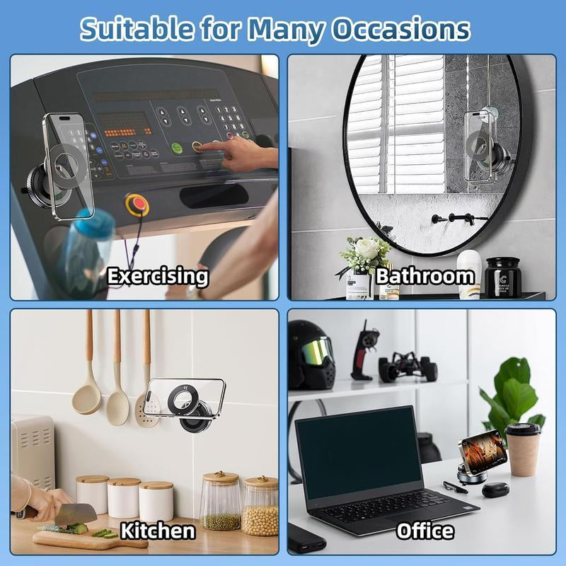 Adjustable Vacuum Magnetic Phone Holdersuction Cup Phone Mount for Magsafe, Portablecell Phone Holder for Car,Makeup/Gym/Mirror, Fitfor All Iphone Iphone 11 and above Fathersdaygift